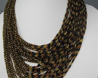 $20.00, Abacus Original glass Bead Necklace 18"