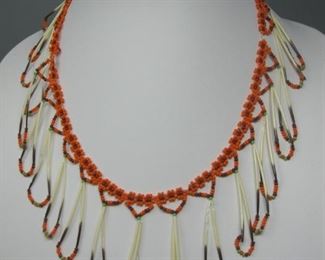 $8.00, Porcupine Quill Necklace 18"