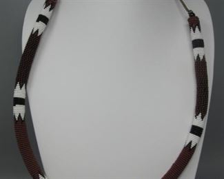 $20.00, African beaded necklace 32"