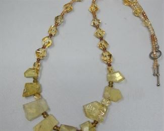 $80.00, Golden Beryl, tourmaline, graduated hessonite, Citrine faceted beads steling clasp purchased at Diane Rose Jewelry for $1000, 20"