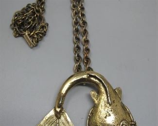$16.00, Vintage Fish pendant, 24" chain & 3" pendant