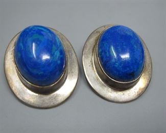 $25.00 Vintage Mexico Sterling clip earings signed 1.75"