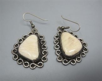 $35.00, African Sterling Silver Pierced earrings, 1.5" pendant