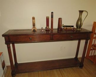 $200.00, Arhaus Palencia rustic console or sofa table with 2 drawers VG condition 60" wide