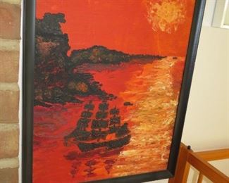 $30.00, Unsigned oil on board, 22 x 17 "