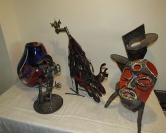 Industrial nuts and bolts sculptures