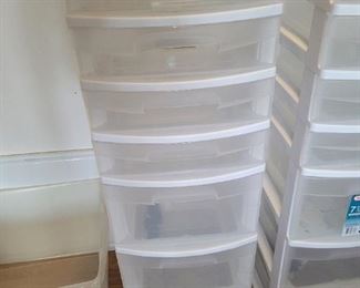 $12.00 each, 7 drawer storage cabinets on wheels, VG, 39 x 12 x14" 2 available