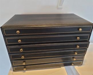 $15.00, Leather jewelry box shows average wear