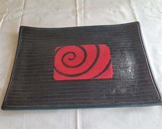 $25.00, Studio art pottery signed 17 by 11