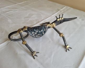 $25.00, Nuts and bolts industrial metal Gecko Sculptureby Peterman 10"
