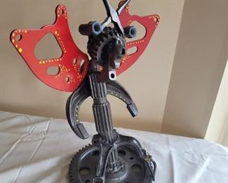 $85.00, Nuts and bolts industrial metal Sculptures by Peterman, Butterfly 22 x 17"