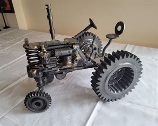 $90.00, Tractor Nuts & Bolts metal sculpture 14 x 10 x 11"