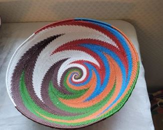 $45.00, African telephone wire bowl 11"