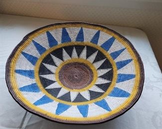 75.00 African telephone wire bowl 14"