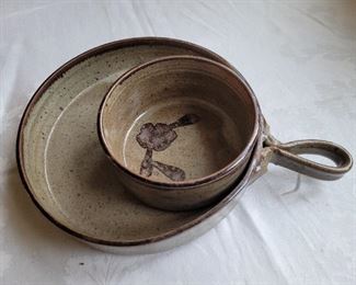 $15.00, 12" signed studio art pottery serving plate