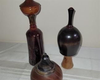 $65.00, Three Ted Johnson Wood Sculpture, 4 to 8"
