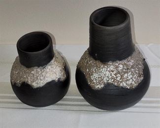 $40.00, Two Rosita blackclay pots 6 & 8"