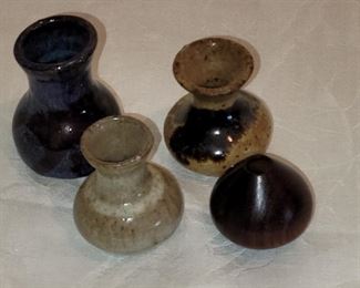 $25.00, 4 Miniature Studio Art Pottery vases