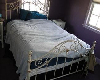 Full size bed with metal head/footboards