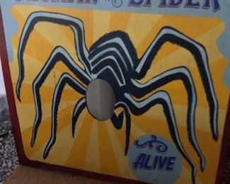 80.00 HUMAN SPIDER freak/side show standee for indoor/outdoor used in Trippy Red  video