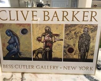 original Clive Barker art/framed as displayed in the American Horror Museum at Spookyworld Themepark in Berlin; with COA and other materials