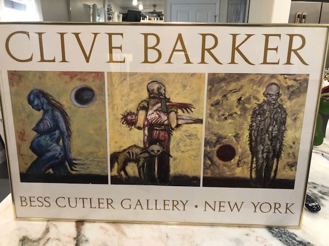 original Clive Barker art/framed as displayed in the American Horror Museum at Spookyworld Themepark in Berlin; with COA and other materials