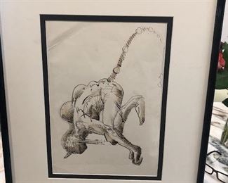 4,500 - 12,000  each/MAKE YOUR OFFER/MUST SELL; original Clive Barker art/framed as displayed in the American Horror Museum at Spookyworld Themepark in Berlin; with COA and other materials