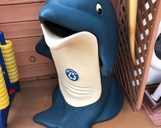 220. large theme park/whale trash recycle receptacle .