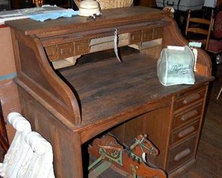 Small Roll Top Desk, Rocking Horse & More