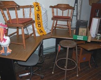 Corner Desk, Western Bar/Saloon style Chairs Industrial Stool & More!