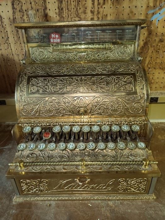 ORIGINAL Brass Cash Register Manufactured By The National Cash Register Company