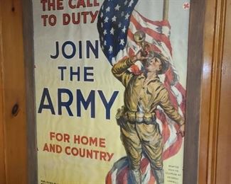 "The Call To Duty, Join The Army, For Home And Country" Vintage WWI Poster 