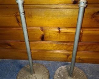 ORIGINAL & VERY RARE New Work World's Fair 1939 Cast Iron Pole Rope Stand Holder (2 Available)