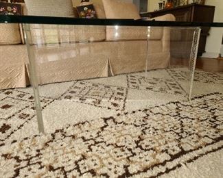 Original Mid-Century Modern Zig-Zag Acrylic & Glass Coffee Table