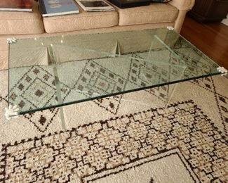 Original Mid-Century Modern Zig-Zag Acrylic & Glass Coffee Table