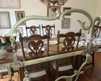 Large Italian Brass Scale On Marble Base Antique Market Scale