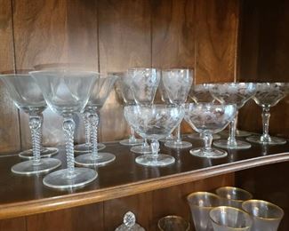 Crystal, Cut Glass, And Clear Stemware
