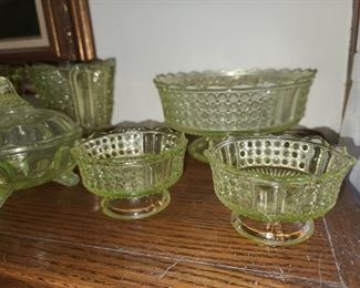 Yellow Vaseline Glass Collection