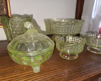 Yellow Vaseline Glass Collection