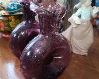 Purple Amethyst Colored Vases