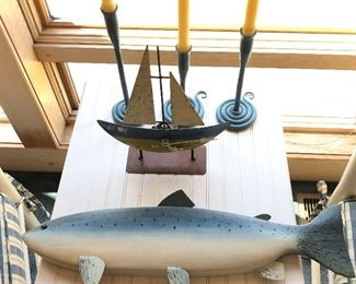 Many fish and nautical decor pieces!