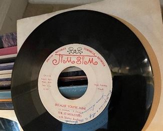Because Your Mine by the Stardusters 45 Signed by J. Simmons 