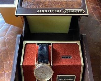 Vintage Bulova Accutron Quartz National Guard Watch in Original Box