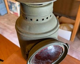 WW2 U.S. Military Dietz Lantern with Red Glass