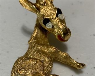 Donkey Brooch with Spring Head