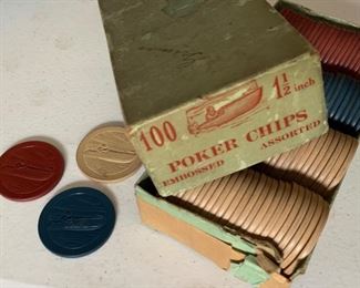 Vintage Embossed Poker Chips - Speed Boat
