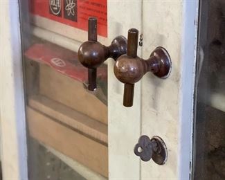 Antique Medical Cabinet with Locking Brass Pulls