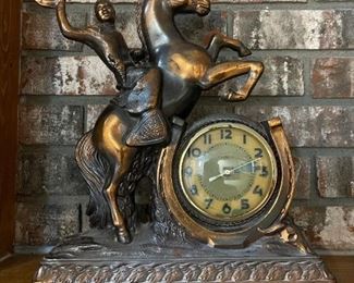 Vintage 1940's Carmody Copper Cowboy Clock