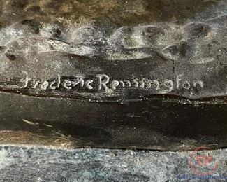 24" FREDERICK REMINGTON "Bronco Buster" Bronze Sculpture on Marble Base