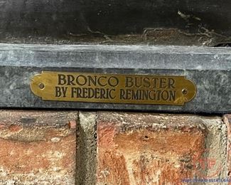 24" FREDERICK REMINGTON "Bronco Buster" Bronze Sculpture on Marble Base
